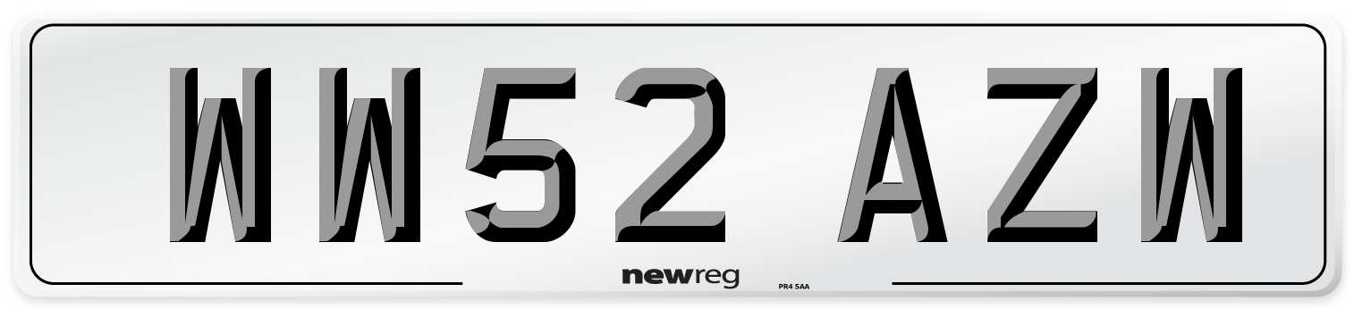 WW52 AZW Number Plate from New Reg